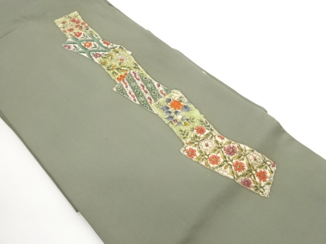 JAPANESE KIMONO / NAGOYA OBI / SHIOZE / KINSAI / WOVEN FLOWER 